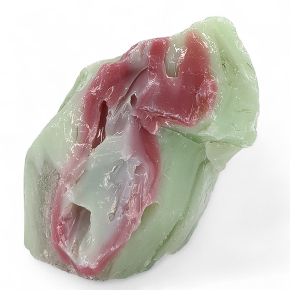Jadeite Lime Pink Art Glass Cullet Manganese Glowing Swirl Slag Glass #4GX114 - Picture 5 of 6